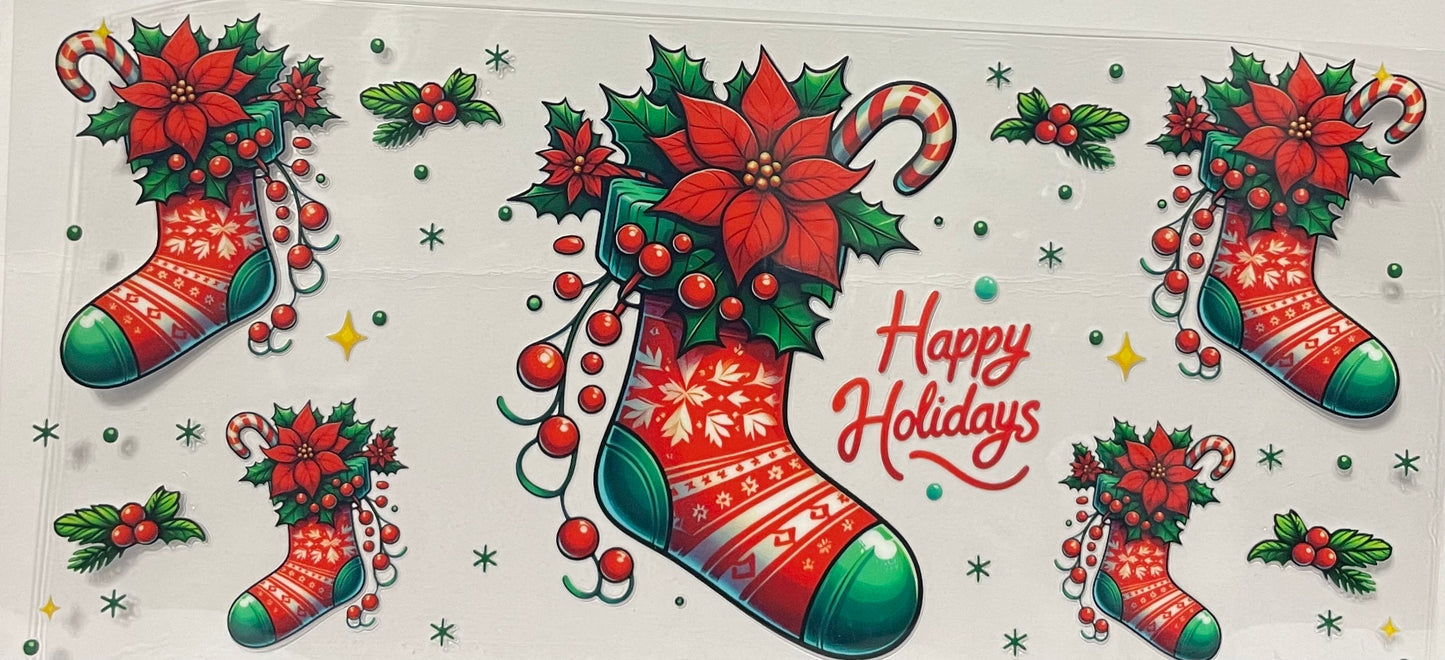 C72 - Happy Holidays Red Stockings